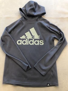 Adidas Sweatshirt Youth Size Large (14/16) Regular Fit Big Logo Knit Hoodie - Picture 1 of 6