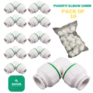 Lot of 10 - PushFit Plumbing Fitting Connectors Elbow 10mm Push Fit Fittings - Picture 1 of 6