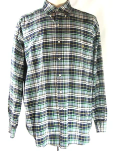 RALPH LAUREN Big Hemd Herren L blau grün weiß kariert langarm - Bild 1 von 12