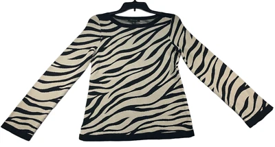 Suéter Ann Taylor Mujer Talla Pequeña Negro Tostado Manga Larga Tejido Informal Pullover Foto 1 de 4