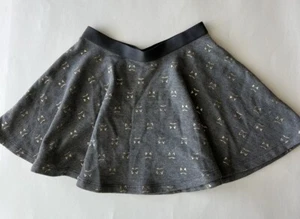 Gymboree Girl’s Grey Knit Skirt With Cat Prints And Elastic Size Small 5/6 - Picture 1 of 5
