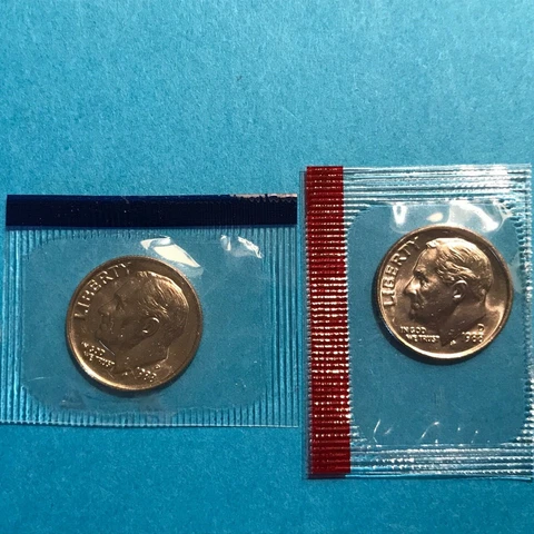 1988 P&D Roosevelt Dime US Mint Cello Unc   FREE SHIP Cover
