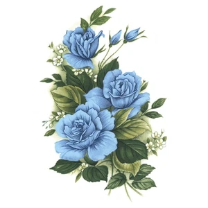 Calcomanías de cerámica para tobogán acuático con spray de flor de rosa azul - Imagen 1 de 7