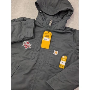 Carhartt Mens Size Medium Black Full Swing Loose Fit Jacket Hooded Insulated - Picture 1 of 9