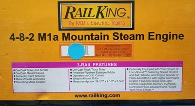Rail King 4-8-2 M1a Mountain Steam Engine PS 3 30-1168 - Image 1 of 4