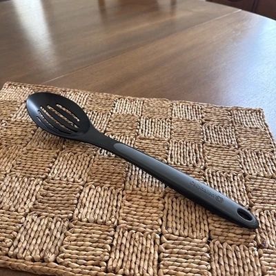 Calphalon 13" Black & Gray Nylon Plastic Slotted Cooking Serving Spoon - Image 1 of 4
