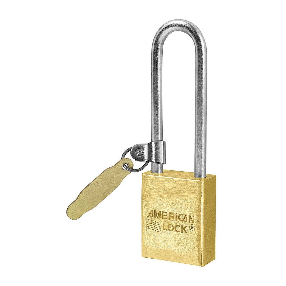 AMERICAN LOCK A42KATAG Keyed Padlock, 3/4 in,Rectangle,Gold 4EZP1 - Image 1 of 1