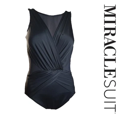 Traje de baño Miraclesuit Illusionists Palma de una pieza nuevo con etiquetas negro, 10 Foto 1 de 4