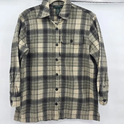 Lauren Ralph Lauren Womens Plaid Wool Flannel Shirt Button Up Size Small green - Image 1 of 4