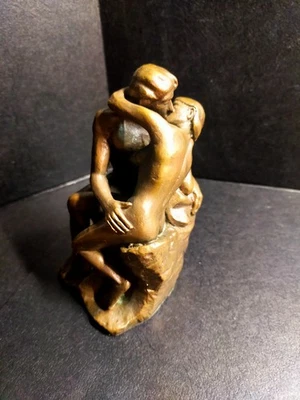 Statuette Bronze "LE BAISER" reproduction sculpture de RODIN en 1889 - Photo 1/4