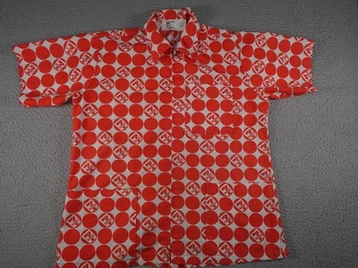 Vintage 7-Eleven AOP Print Employee Uniform Shirt Mens Medium Red 1980s Full Zip - Image 1 of 4