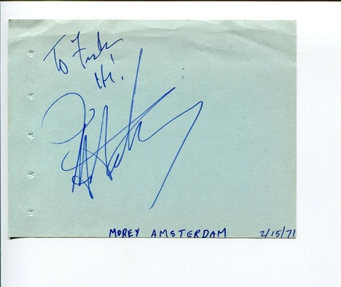 Morey Amsterdam Dick Van Dyke Show Mister Magoo's Christmas Signed Autograph Cover