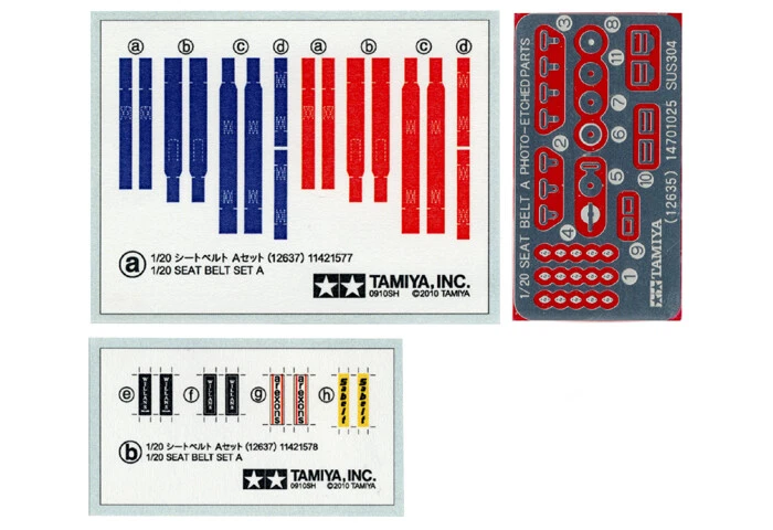 Tamiya 12637 1/20 Scale Seat Belt Set A For 70's Formula One Cars Model Parts - Image 1 of 1
