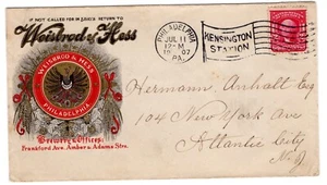 #319 Philadelphia PA Flag Weisbrod & Hess Brewery Beer Advertising 1907 - Picture 1 of 2