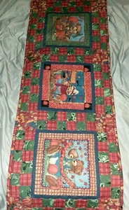 Daisy Kingdom Teddy Bear Fall Pumpkin Harvest Table Runner 51"×20" Reversible - Picture 1 of 6