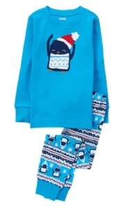 NWT Gymboree PENGUIN Blue Fair Isle Holiday Christmas Pjs Size 18-24 M - Picture 1 of 1