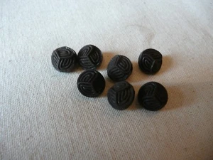 7 boutons anciens en verre marron - Picture 1 of 2