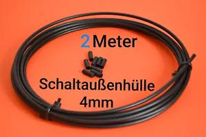 2 Meter Fahrrad Schaltzughülle Außenhülle 2P Teflon Bowdenzug 4mm schwarz - Bild 1 von 1