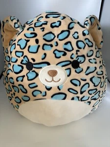Squishmallows Liv The Teal Leopard Plush KellyToys Teal  Tan Stuffed Animal 12” - Picture 1 of 4