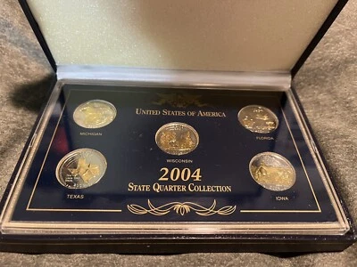 24Kt Cameo Gold Plated 2004 State Quarter Collection US Commemorative Gallery - Image 1 of 4