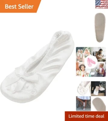 Luxurious Girl's Satin Ballerina Slippers with Pearl Detailing – Flexible Fit - Image 1 of 4