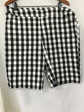 Time and Tru Women's Gingham Pull-On Stretchy Bermuda Shorts M, XL NEW