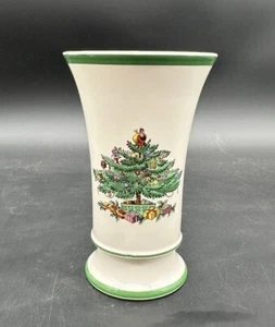 Spode Christmas Tree Flower Bud Spill Vase Porcelain 5.5" Tall - Picture 1 of 9