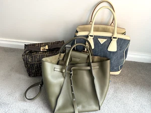 Celine Big Bag with Long Strap Leather Handbag Phoebe Philo Green Medium - Picture 1 of 22