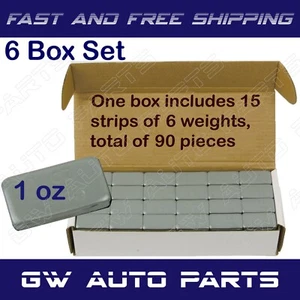 6 Box 1 OZ Wheel Weights Stick-on Adhesive Tape 540 Pcs Lead Free - Picture 1 of 2