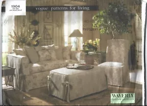 Vogue Waverly Sewing Pattern 1904, Slipcovers for Sofa and Ottoman, Uncut - Picture 1 of 2