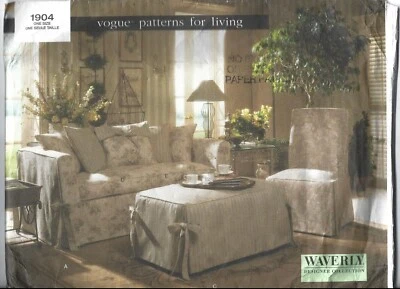 Vogue Waverly Sewing Pattern 1904, Slipcovers for Sofa and Ottoman, Uncut - Image 1 of 2