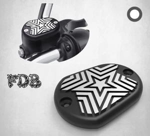 Fit H-D 2007-19 XL 883 1200 Moving Star Contrast Cut Front Master Cylinder Cover - Foto 1 di 8