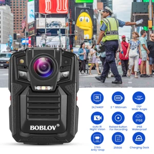 BOBLOV Body Camera with Audio Video Recording 170° Wide-Angle Night Vision 256GB - Picture 1 of 20