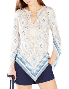 NEW BCBG MAX AZRIA CANVAS COMBO ELYZA PRINT BLOCKED TOP TMV1U358/S398A SZ S - Picture 1 of 7