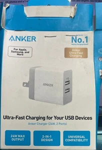 Anker 2-Port PowerPort 24W Wall Charger - White - Picture 1 of 1