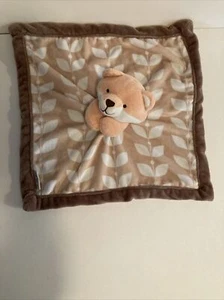 Carter's Fox Lovey Security Blanket Peach Brown Leaves Woodland 13”Square - Picture 1 of 5