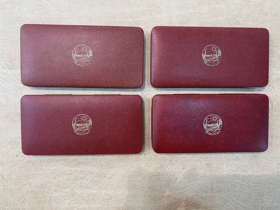 1977 79 80 81 Malta Coins Set of 4 PROOF Coins Franklin Mint Extremely Rare - Image 1 of 4