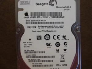 Disco duro Sata de 250 GB Seagate ST9250315ASG 9KAG32-042 FW:0008APM2 WU Apple#655-1570C - Imagen 1 de 1