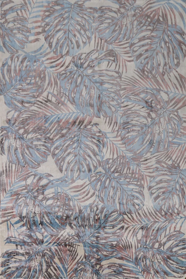 Nature Print Indian Handmade Abstract Living Room Rug 7'x10' Wool Oriental Rug - Image 1 of 4