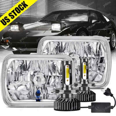 7x6" 5x7 LED Headlight DRL Hi-Lo For Pontiac Fiero 1984-1988 Firebird 1982-1990 - Image 1 of 4