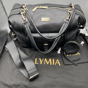 NWT LYMIA Charlie Tote in Black EN POINTE Full Grain Leather Complete Pretty Pod - Picture 1 of 12