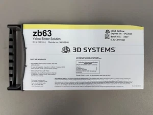 3D Systems Yellow Binder Solution 0.3L Cartridge for ZPrinter 650 Projet zb63 - Picture 1 of 1