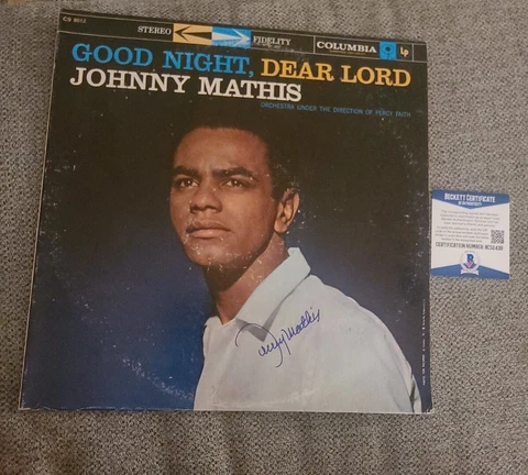JOHNNY MATHIS SIGNED GOOD NIGHT DEAR LORD VINYL BECKETT AUTHENT#BC52439 BAS AUTO Cover