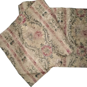 Vintage Hollander Damast Volant Floral Rose 17x85 beige rot rosa 90er formell - Bild 1 von 14