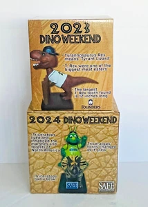 SET Triceratops and T-Rex Jurassic Dino Dinosaur 2023 2024 Mascot Bobblehead SGA - Picture 1 of 4