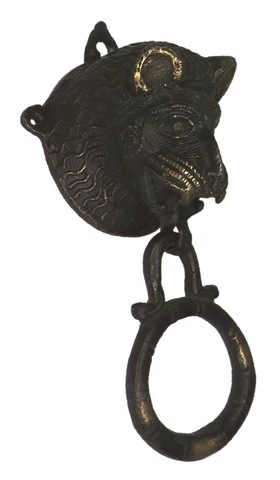 lion Head Shape Antique Victorian Finish Handmade Solid Brass Door Bell Knocker Cover