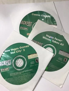 Lot /3 Jackpot Games Encore Cd Rom Slot City 2 Casino Coach Vegas Fever Windows - Picture 1 of 5