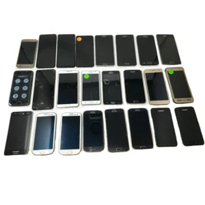 Lot of 24 Mixed Samsung S3 S6 S5 A12 J7 A03 Note 3 Note 4 Note 8 S7 j3 On5 AS IS - Picture 1 of 22