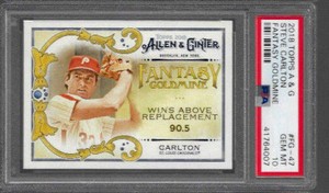 2018 Topps Allen & Ginter Steve Carlton Fantasy Goldmine PSA 10