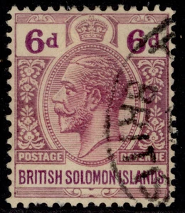 BRITISH SOLOMON ISLANDS GV SG47, 6d dull & bright purple, USED. Cat £35. - Picture 1 of 1